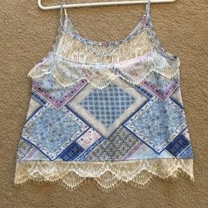 Blue and purple spaghetti strap tank